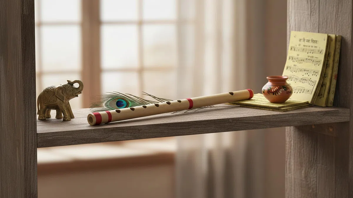 Flûte Indienne Bansuri en Bambou - Cadeau d'Anniversaire Unique 43,2 cm - Clé A en Bois - Flûte à Vent Traditionnelle Fabriquée à la Main