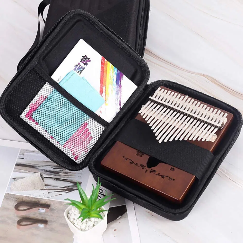 17 Touches Kalimba éTui Pouce Piano BoîTe Sac RéSistant à L'Eau Antichoc Percussion Clavier Instruments de Musique Partie