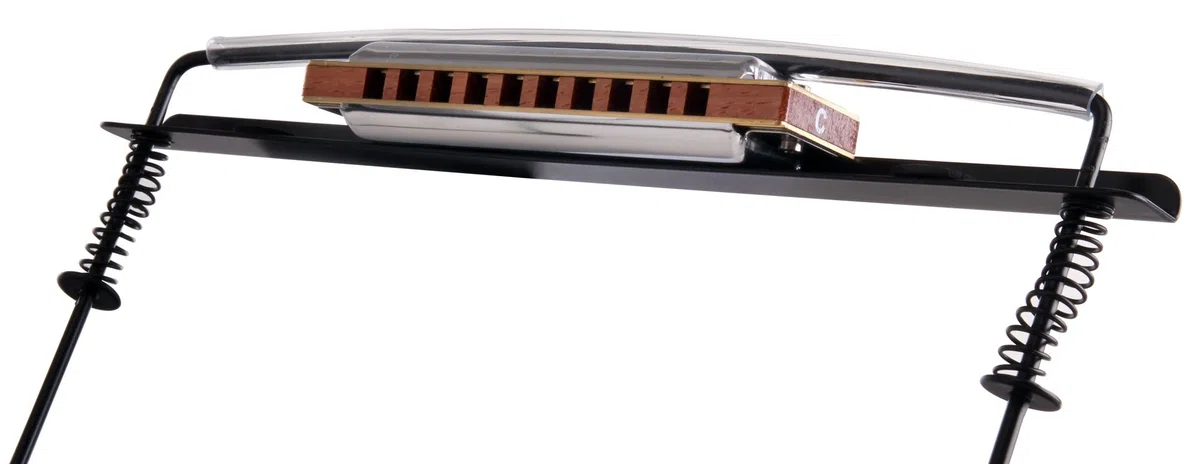 Classic Cantabile MH-15 Support d'Harmonica (stable, support universel, pour harmonicas courants, protections, pliable) noir