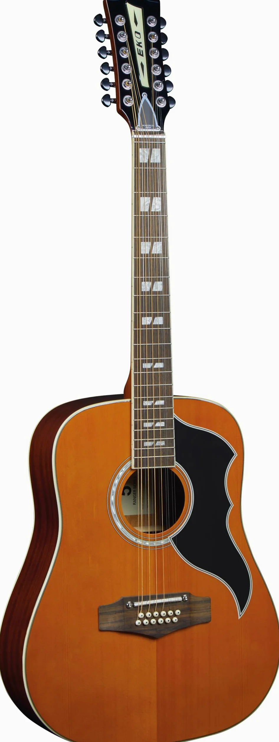 EKO GUITARS – Ranger XII VR EQ Natural Top Stained, Guitare Acoustique Électrifiée 12 Cordes, avec Système Fishman Sonitone, Forme Dreadnought, Couleur Natural – Top Stained
