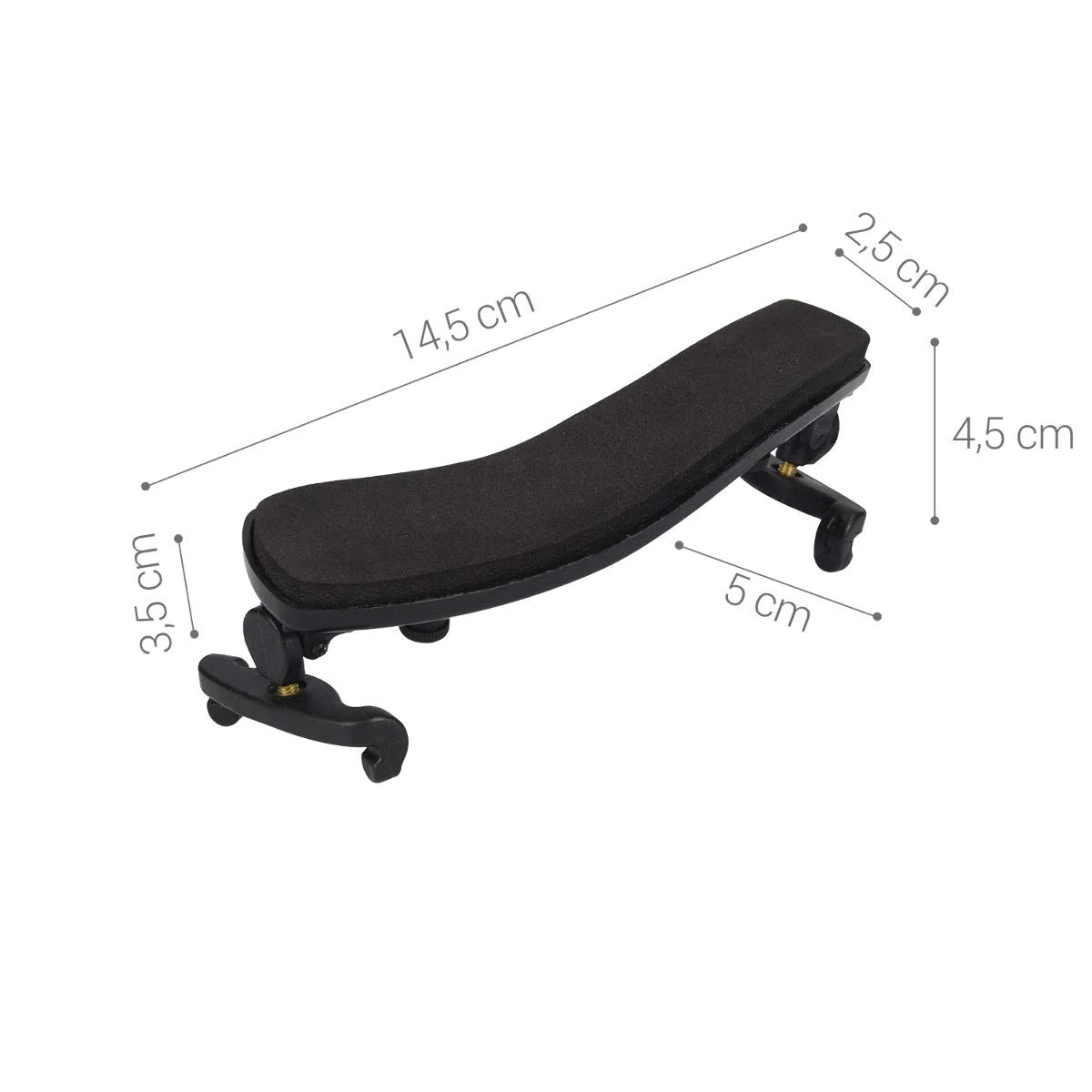 kwmobile Épaulière de Violon 1/2 - Coussin de Violon Support Épaule - Accessoire pour Débutant et Professionnel - Angle Réglable - Noir