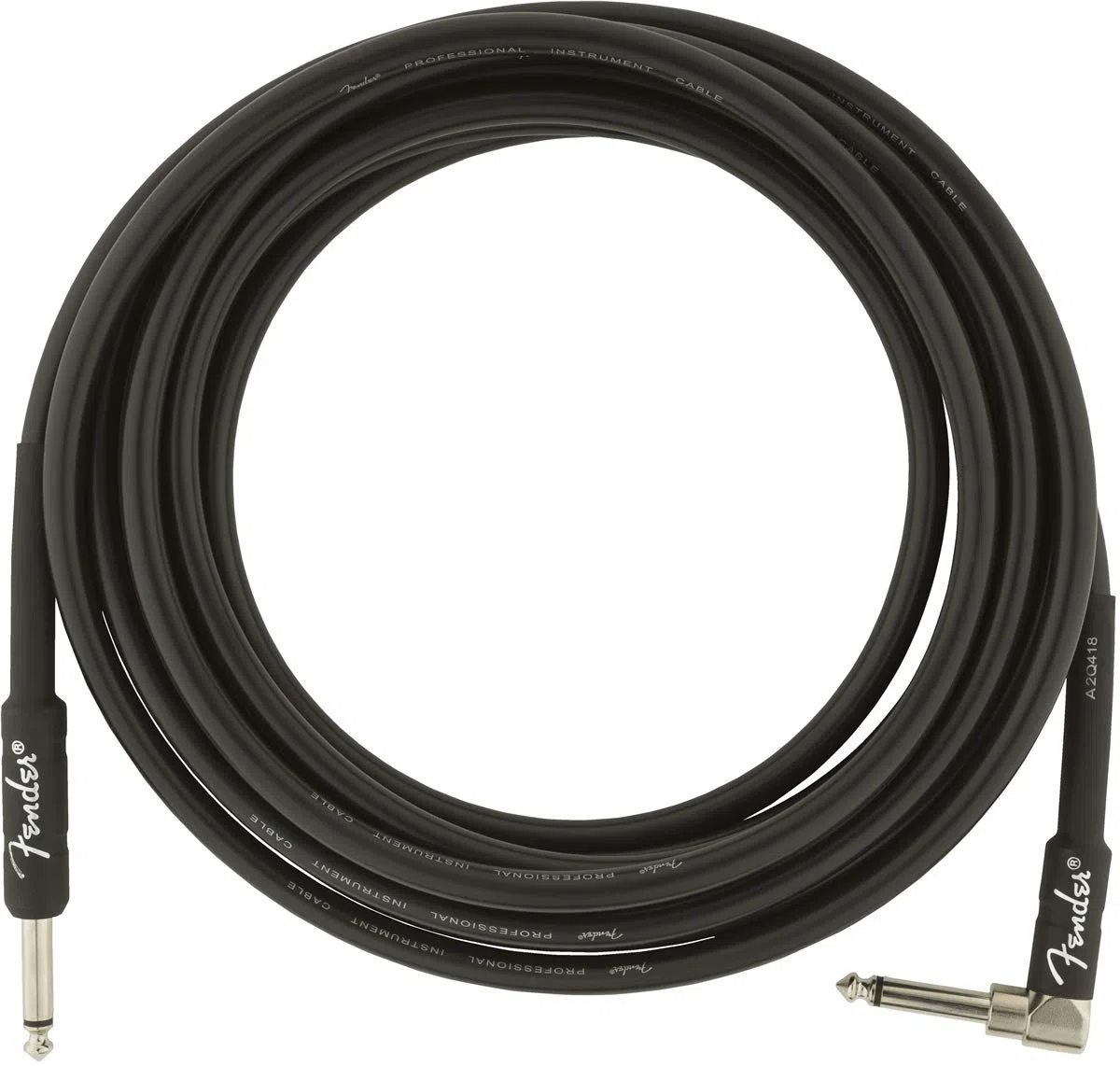 Fender"Professional Series Câble Instrument - 4.5m - Droit,Angle - Noir, épais, Souples et Robustes, Son Sans Aucun Bruit Parasite