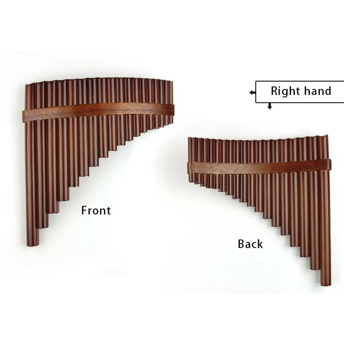 La Flûte De Pan Flûte De Pan En Bambou 18 Tuyaux Flûte De Pan Marron Clé F Tuyaux De Poêle Bois De Vent Instrument De Musique Traditionnel(Right)