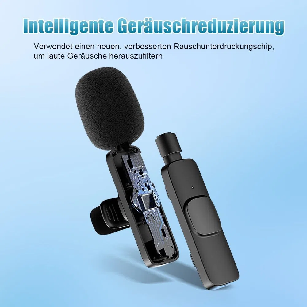 Lavalier Microphone sans fil Plug and Play Mini microphone Bluetooth USB C Microphones pour iPhone iPad Android pour Live, enregistrement vidéo, YouTube, Vlog