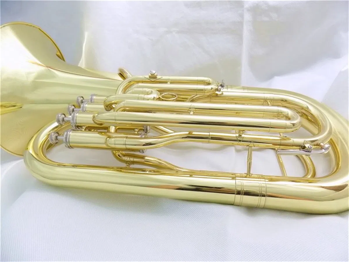 4 Pistons Euphonium BB avec Coque Et Embouchure Instrument De Musique en Laiton Jaune Euphonium Horn Euphonium étudiant