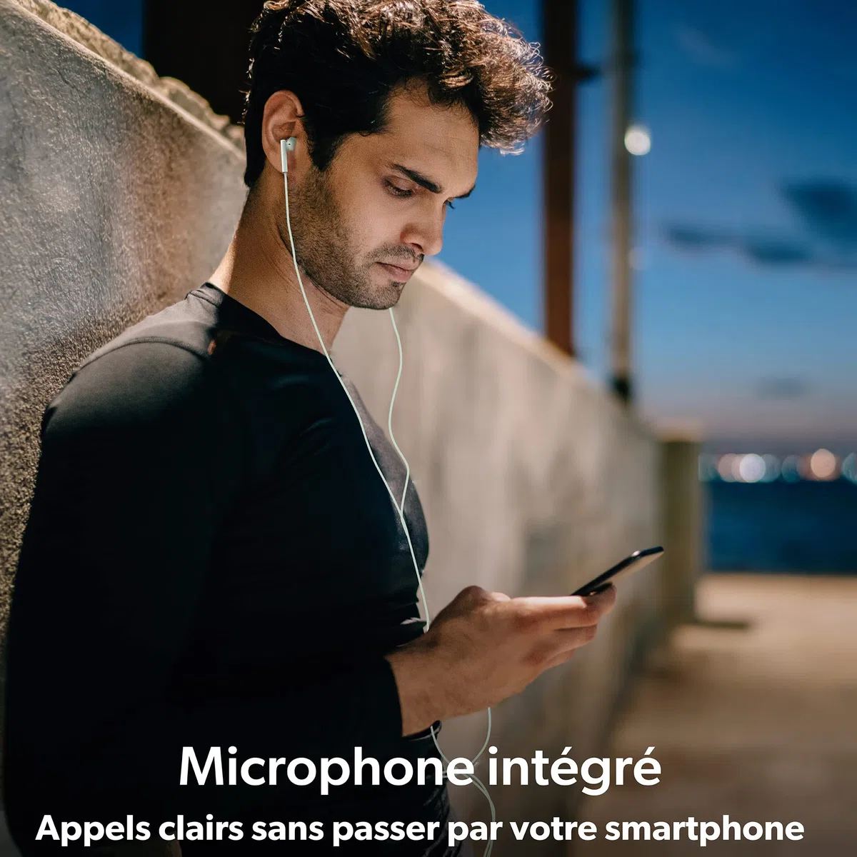 T'nB - Ecouteurs Filaires, Connecteur Lightning, Semi Intra Auriculaire, Son Stéréo, Microphone Intégré, Casque Compatible pour Apple iPhone/iPad, Certifiés MFI– Gris