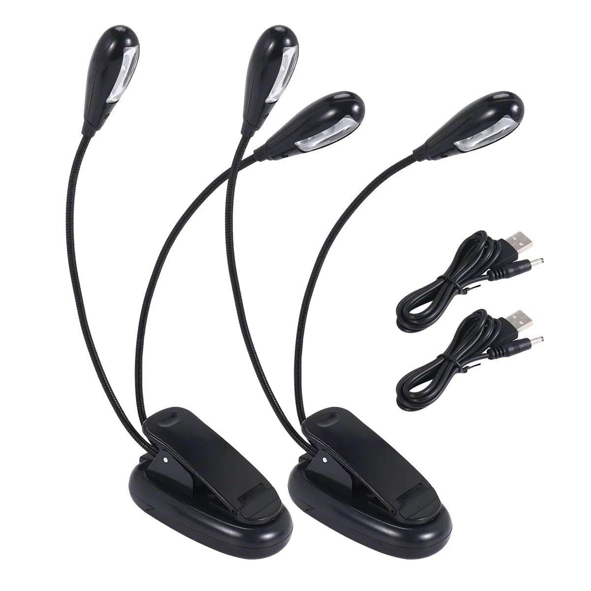 PRATYAHARA 2 PièCes Support de Musique LumièRe Clip sur LED Livre LumièRes Double Bras Lampes de Lecture pour Livres au Lit Clip RéGlable à 360 DegréS