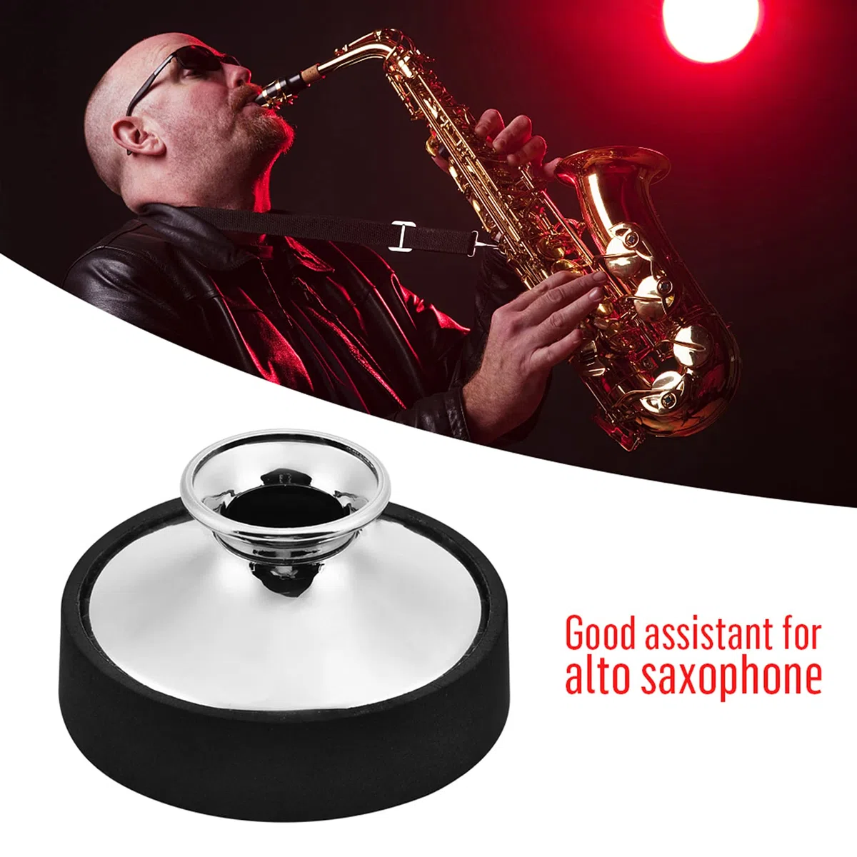 Sourdine pour Saxophone Alto, Accessoire D'amortissement pour Saxophone Alto en ABS Léger pour Affaiblir le Son sans Déranger les Autres (SILVER)