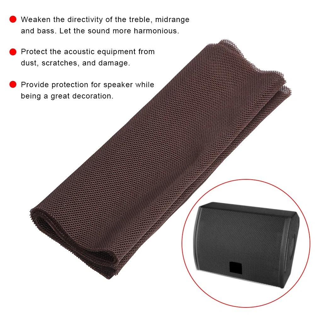 1,4 M X 0,5 M, Housse en Tissu Stéréo Audio Guitare Ampli Grill Tissu Anti-poussière Tissu de Protection Haut-Parleur Maille Grill Noir (Brun)