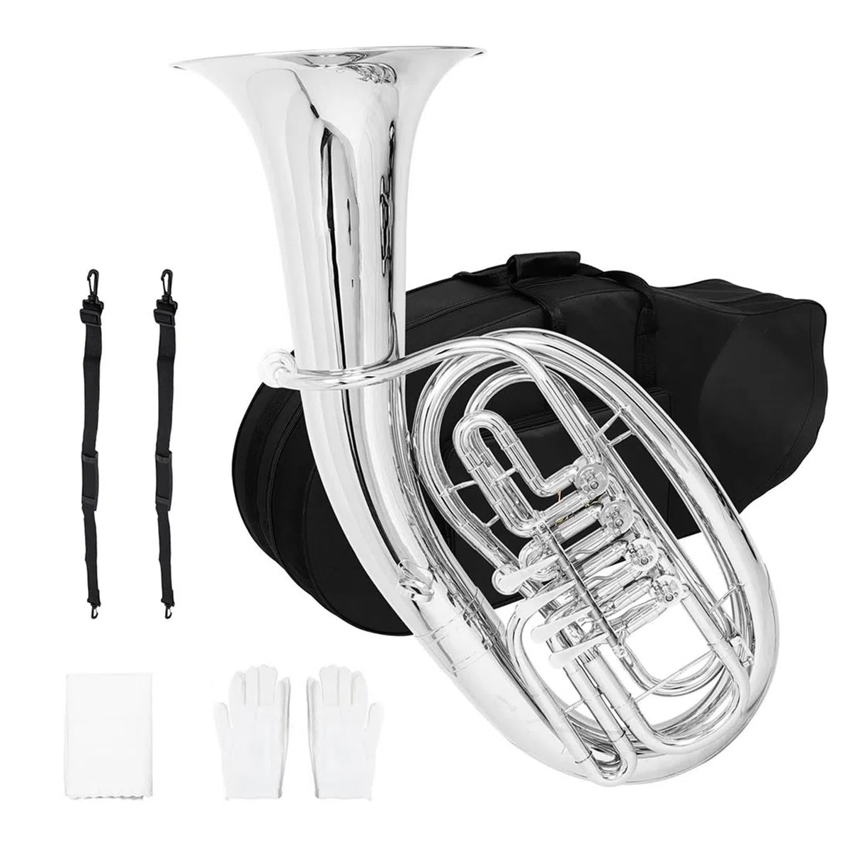 Kit Deuphonium Euphonium À Quatre Touches Inférieures Professionnel Cuivres Avec Accessoires Complets(2)