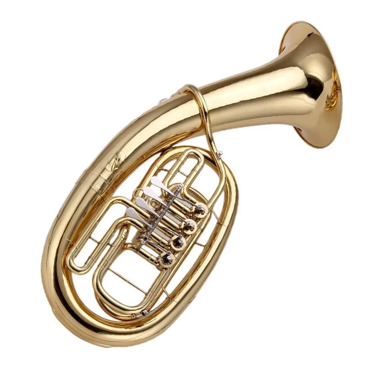 Kit Deuphonium Euphonium À Piston Clé De Sib Pour Débutant Pratique Finition Laquée Dorée