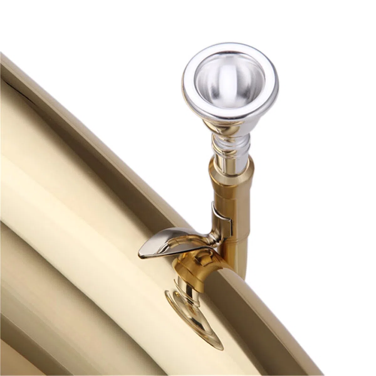 Kit Deuphonium Euphonium À Piston Clé De Sib Pour Débutant Pratique Finition Laquée Dorée