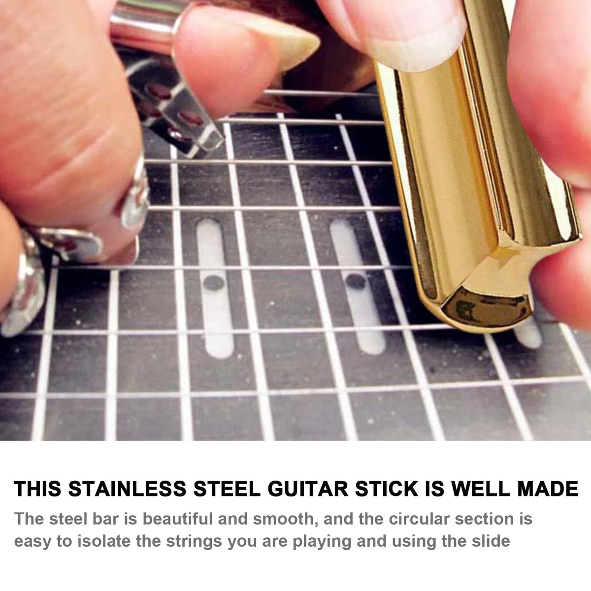 Guitare électrique Lap Steel Guitar SLI| tonalité Solien Acier Inoxydable avec médiator à 4 Doigts pour Guitare Basse,Tone Bar Guitar Slipour Lap Steel Guitar, Hawaiian
