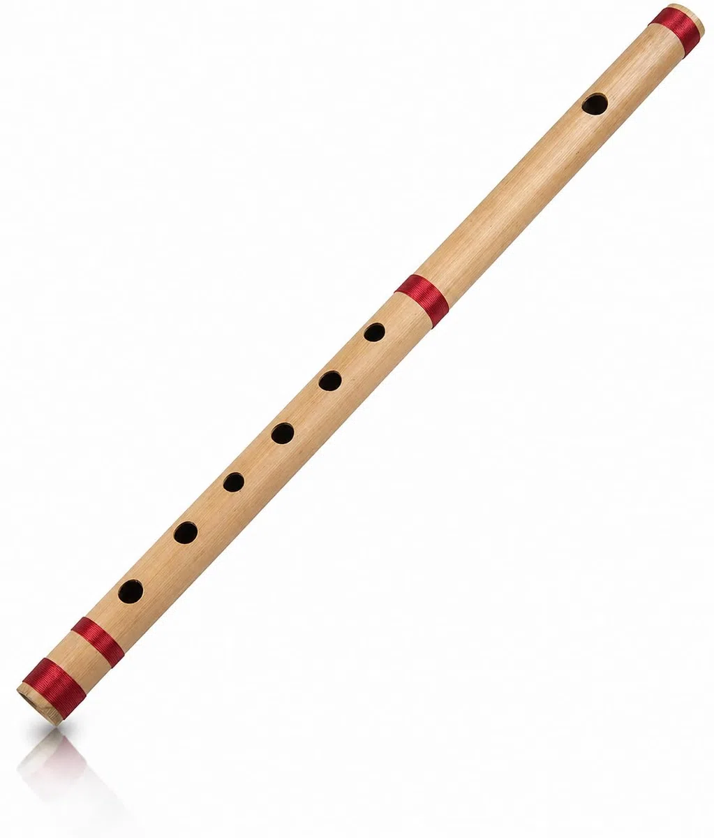 Flûte Indienne Bansuri en Bambou - Cadeau d'Anniversaire Unique 43,2 cm - Clé A en Bois - Flûte à Vent Traditionnelle Fabriquée à la Main