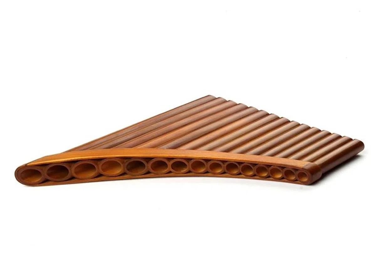 Flûte Pan Professionnels 15 Flûtes De Pan Plates Marron En Sol Majeur(RINHT HAND)
