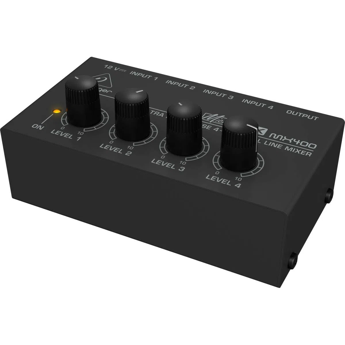 Behringer MICROMIX MX400 Ultra-Compact 4-Channel Line Mixer, Mono Audio Mixing with Low-Noise Operation, Portable Design for Home Studio, Stage and Practice Use