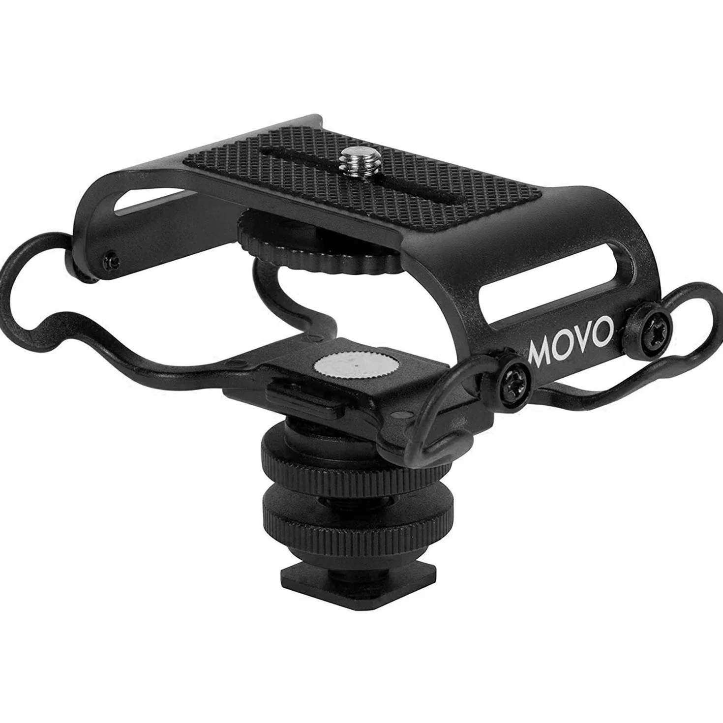 Movo SMM5-B Support antichoc universel pour microphone et enregistreur portable – Compatible avec Zoom H1n, H2n, H4n, H5, H6, Tascam DR-40x, DR-05x, DR-07x et autres avec une vis de montage de 6,35 mm