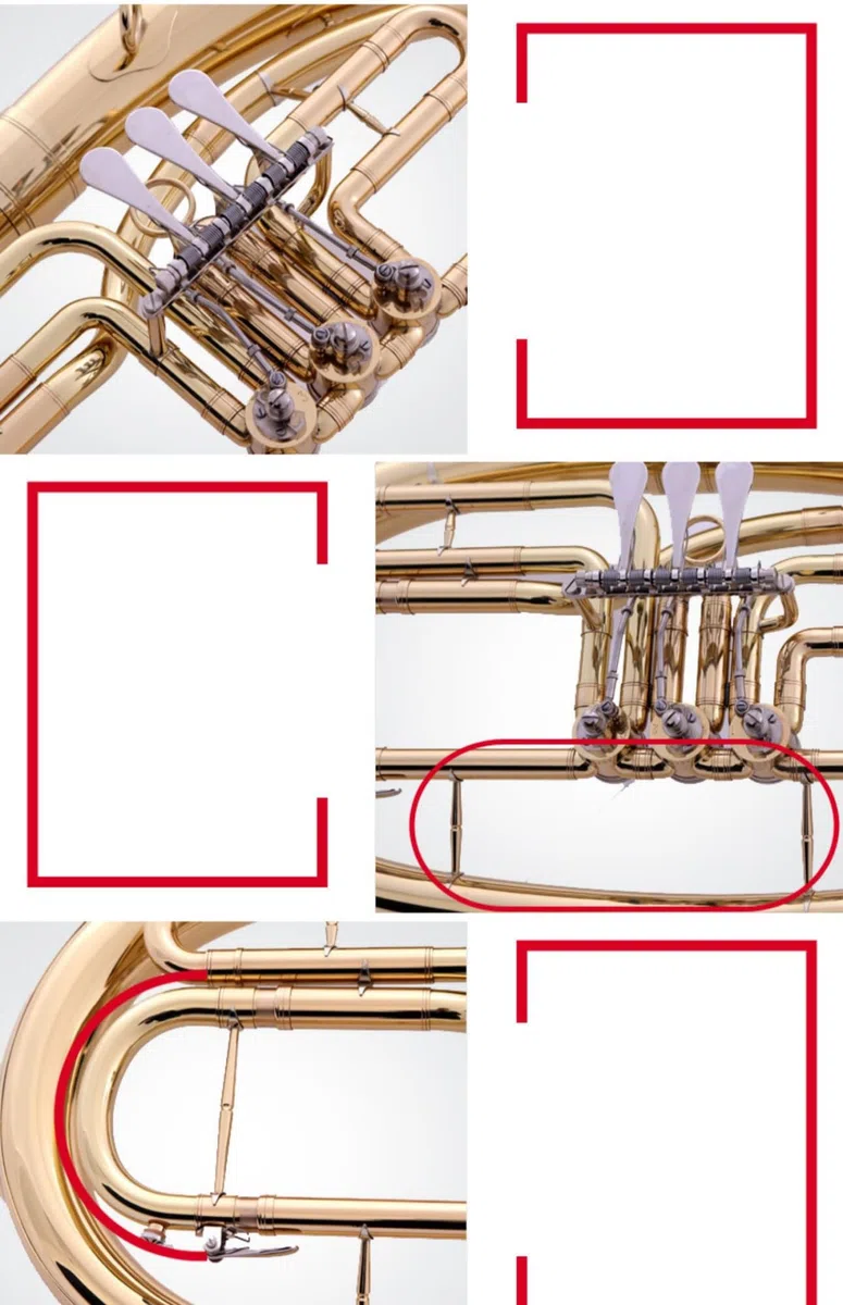 Euphonium Débutant Euphonium À Quatre Clés Plates En Si Bémol Instrument En Cuivre Pour Débutants Et Joueurs D'examen De Niveau