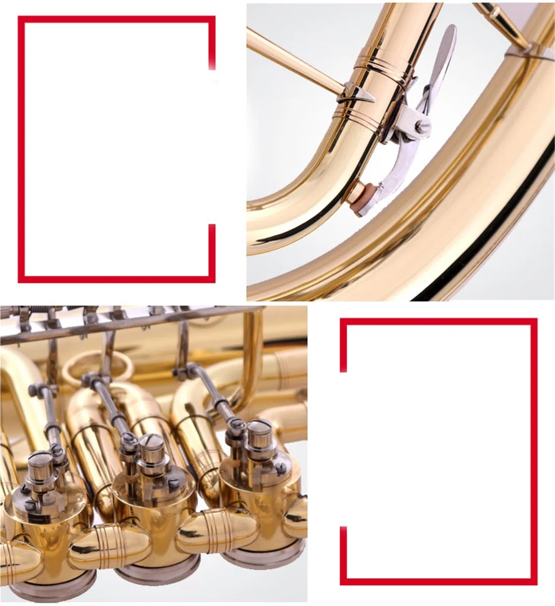 Euphonium Débutant Euphonium À Quatre Clés Plates En Si Bémol Instrument En Cuivre Pour Débutants Et Joueurs D'examen De Niveau