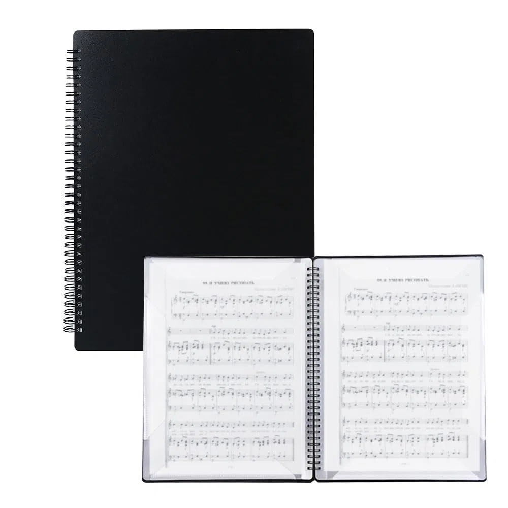 Porte Partition Chorale A4,10 Pochettes/20 PagesNoir Chemises pour Partitions, Porte Documents pour Piano et Musiciens