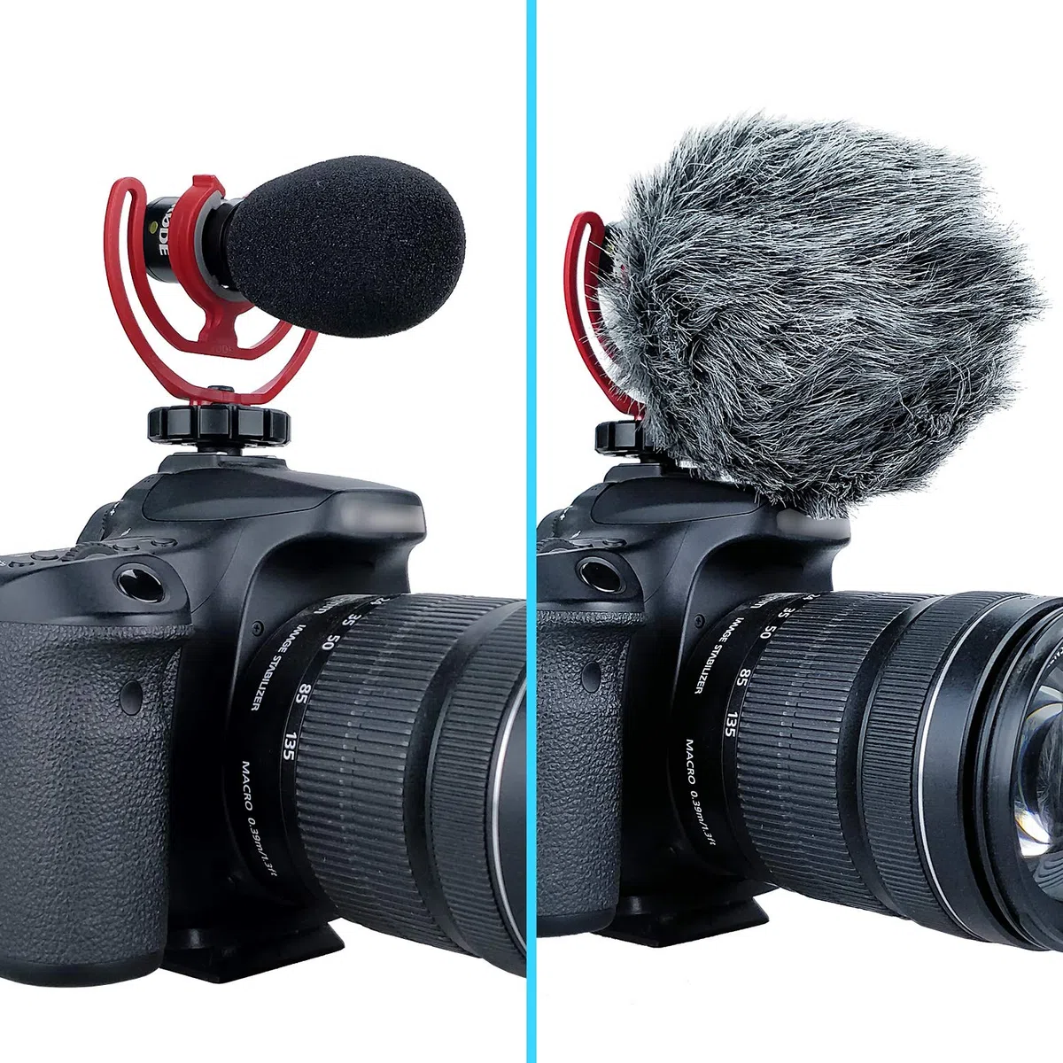 YOUSHARES Bonnette Pare-Brise, Anti Vent Bonnet Fourrure et Filtre Anti Pop Mousse Kit pour Rode VideoMicro et VideoMic Me Me-L (2 Packs)