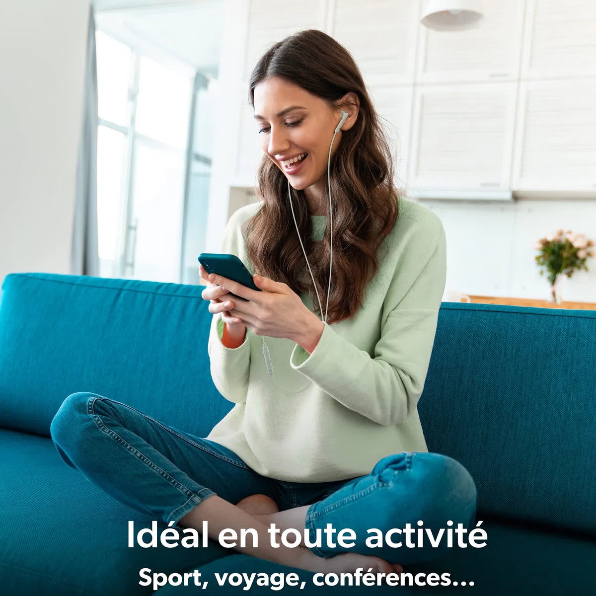 T'nB - Ecouteurs Filaires, Connecteur Lightning, Semi Intra Auriculaire, Son Stéréo, Microphone Intégré, Casque Compatible pour Apple iPhone/iPad, Certifiés MFI– Gris