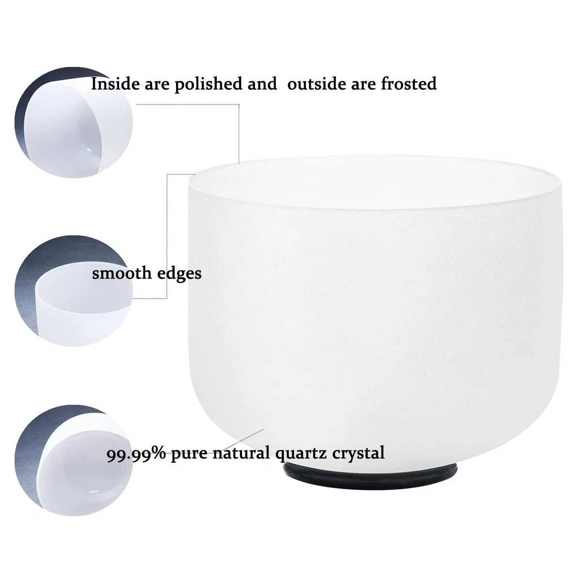 Hye-eun Lot de 7 bols chantants en cristal 432 Hz avec 2 sacs de transport - Pour méditation et thérapie sonore 17,8 à 30,5 cm