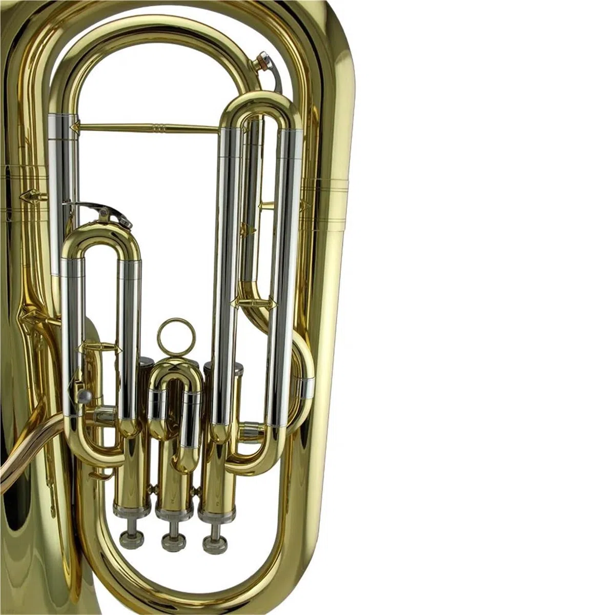Euphonium Débutant Branches D'embouchure En Bronze Phosphoreux Plaqué Or Tuyaux D'accord En Cupronickel Et Euphonium À Trois Pistons
