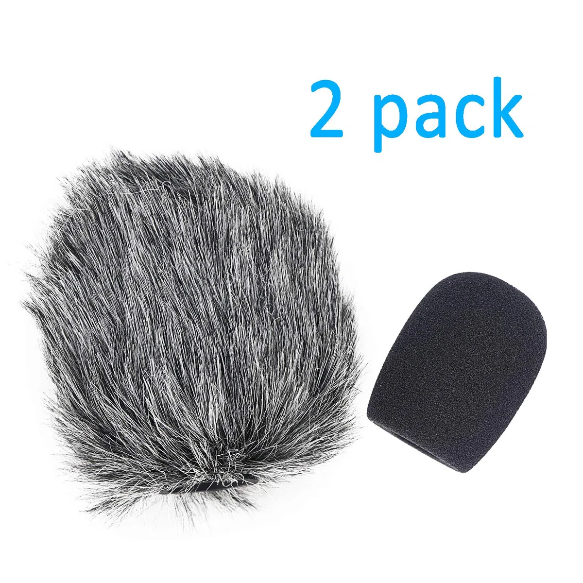 YOUSHARES Bonnette Pare-Brise, Anti Vent Bonnet Fourrure et Filtre Anti Pop Mousse Kit pour Rode VideoMicro et VideoMic Me Me-L (2 Packs)