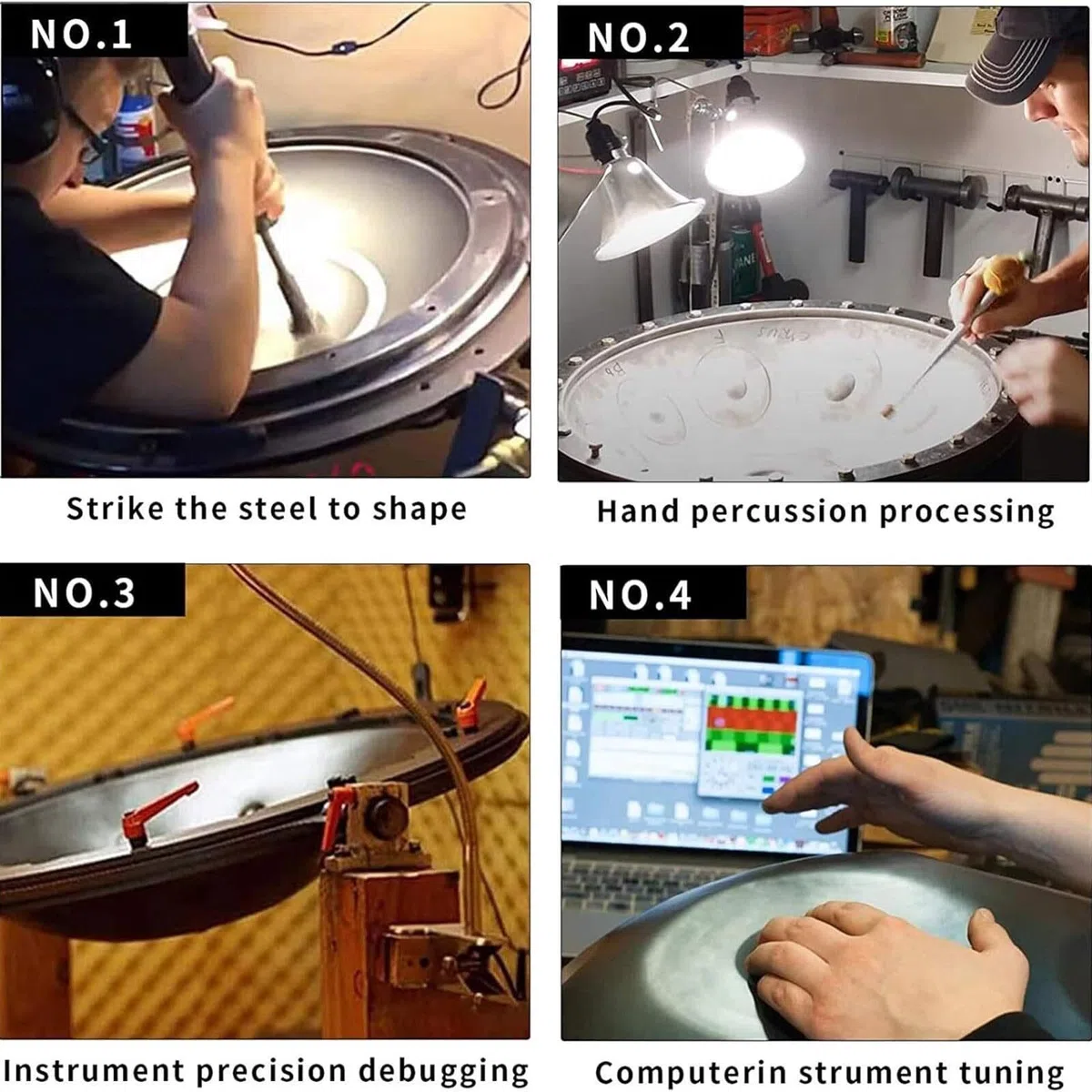 Handpan Drum D Minor 440 Hz 17 notes 22 pouces en acier