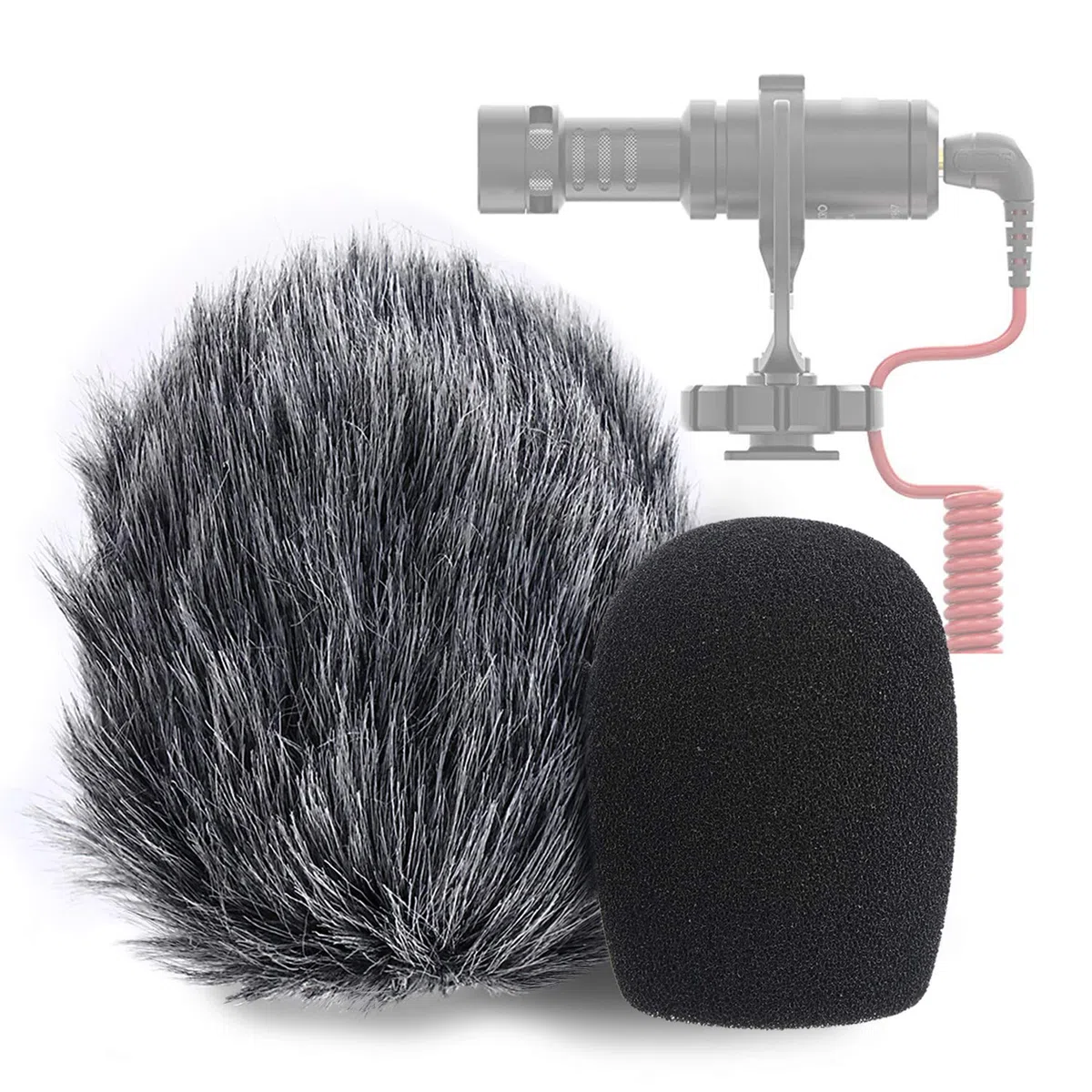 YOUSHARES Bonnette Pare-Brise, Anti Vent Bonnet Fourrure et Filtre Anti Pop Mousse Kit pour Rode VideoMicro et VideoMic Me Me-L (2 Packs)