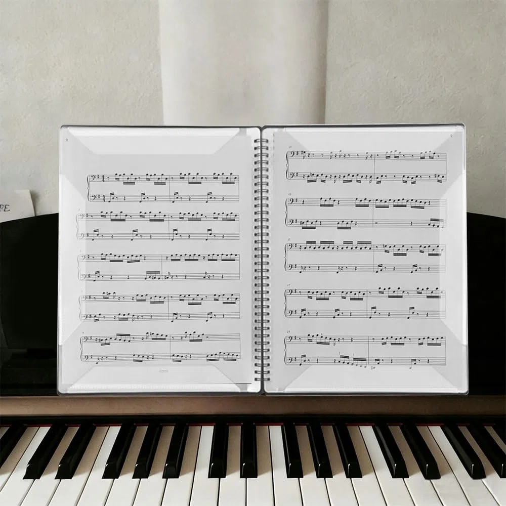 Porte Partition Chorale A4,10 Pochettes/20 PagesNoir Chemises pour Partitions, Porte Documents pour Piano et Musiciens