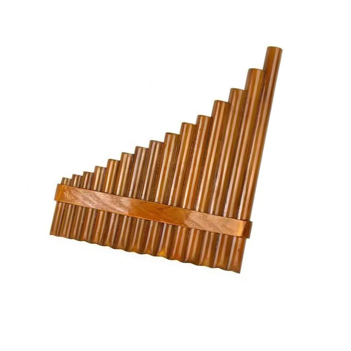 Flûte Pan Professionnels 15 Tubes G Key Panpipes Instrument Marron Naturel